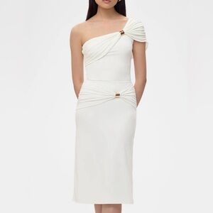 Herve Leger Elegant White One-Shoulder 2 piece set